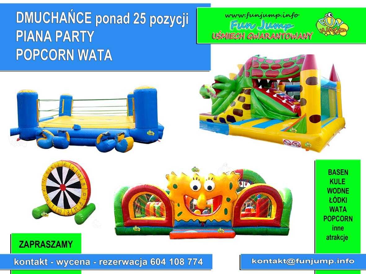 PIANA PARTY zjeżdżalnie Dmuchańce Wata Popcorn BASEN kule Wodne Piknik