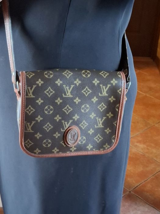 Torebka brązowo czarna a la louis vuitton na długim pasku