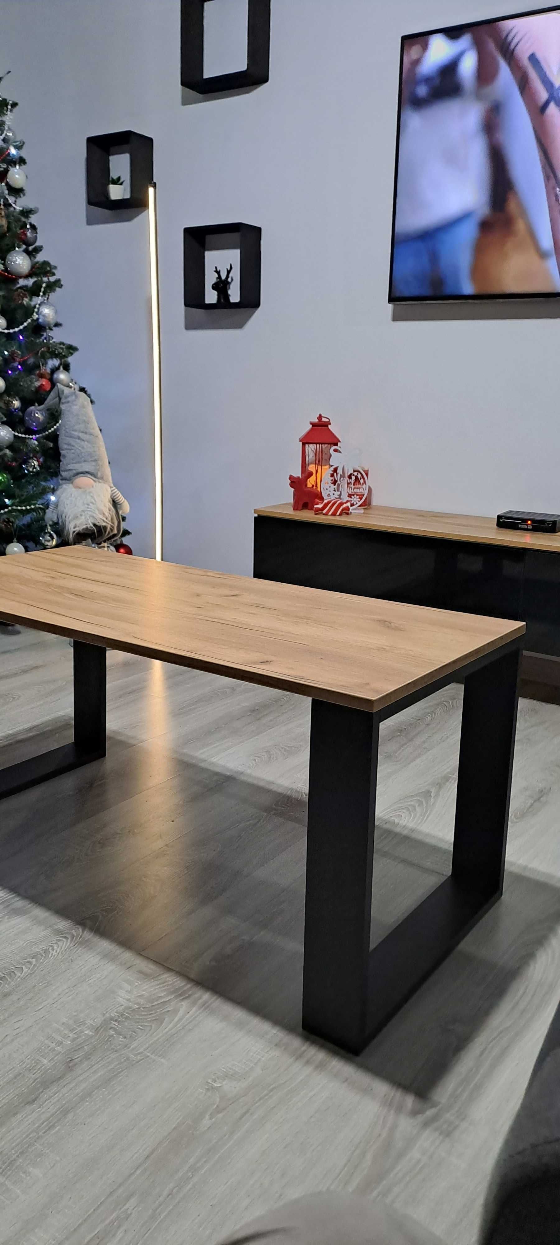 Stół do jadalni + stolik kawowy Nowy Zestaw mega stal loft