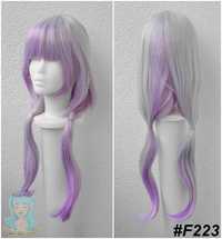 Peruka fioletowa długa z prostą grzywką Kanna Kobayashi cosplay wig