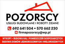 Prace koparko-ładowarką, prace ziemne, budowa hal i domów jednorodzin.