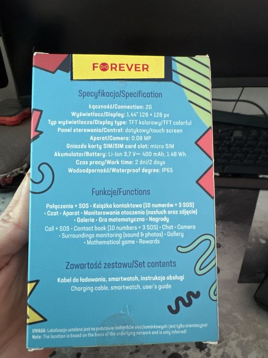 Smartwatch z kamerą, wodoodporny, GPS i polączeniami. Forewer zegarek