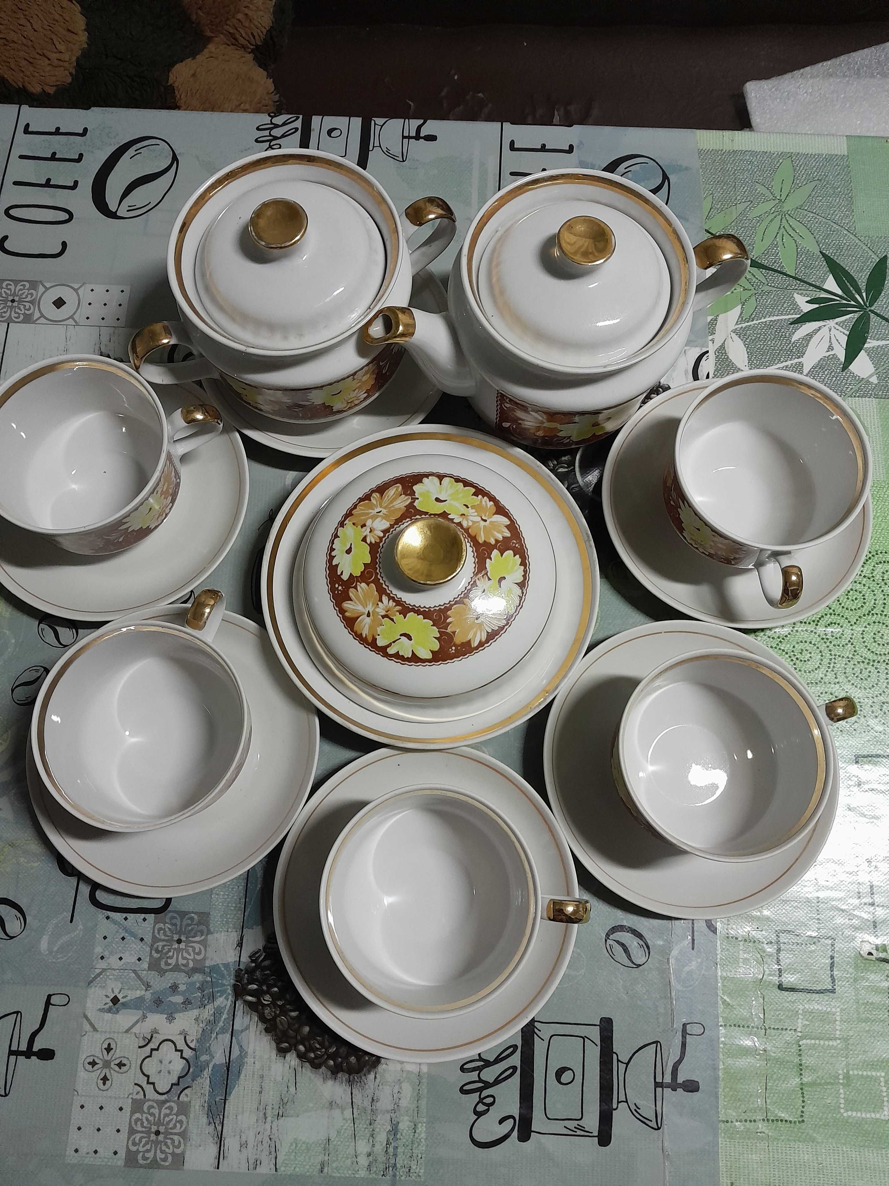 Чайный сервиз Барановского фарфорового завода, набор для вареников