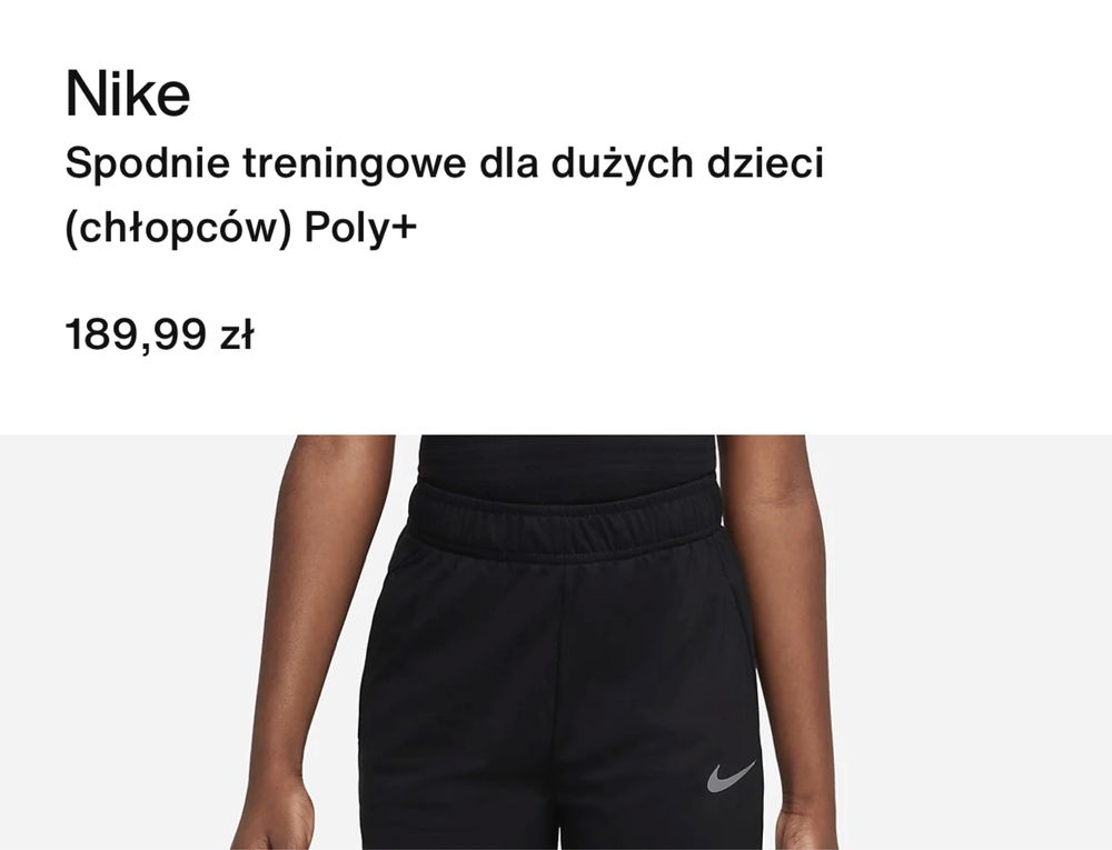 Spodnie nike sportowa  158-170 rozmiar