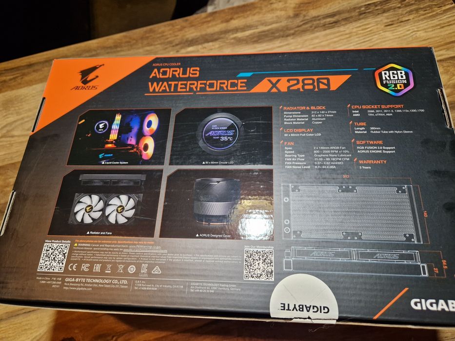 Aio Aorus Waterforce x280 chlodzenie wodne