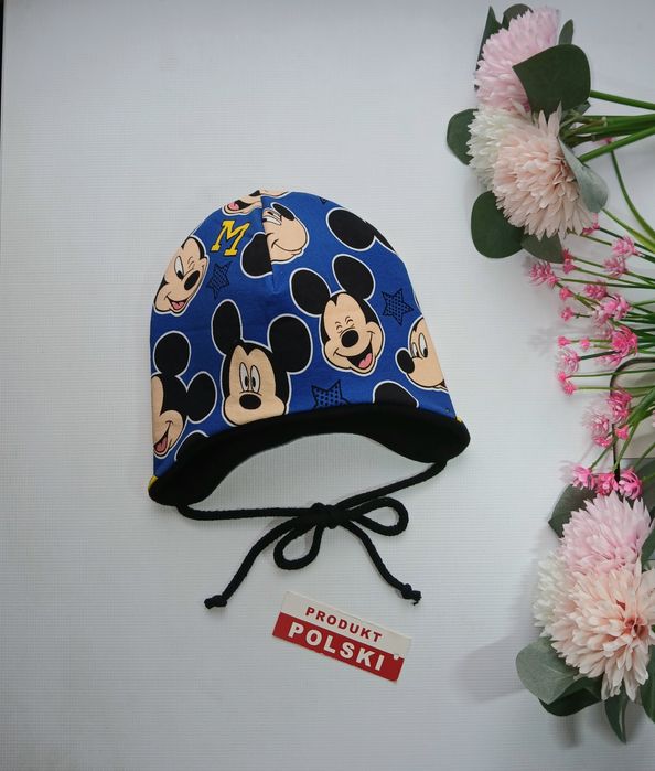 Czapka wiązana * zimowa * ocieplana * Myszka Miki