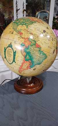 Vintage scan-globe  World Antigue  śr 30cm podświetlany  OKAZJA