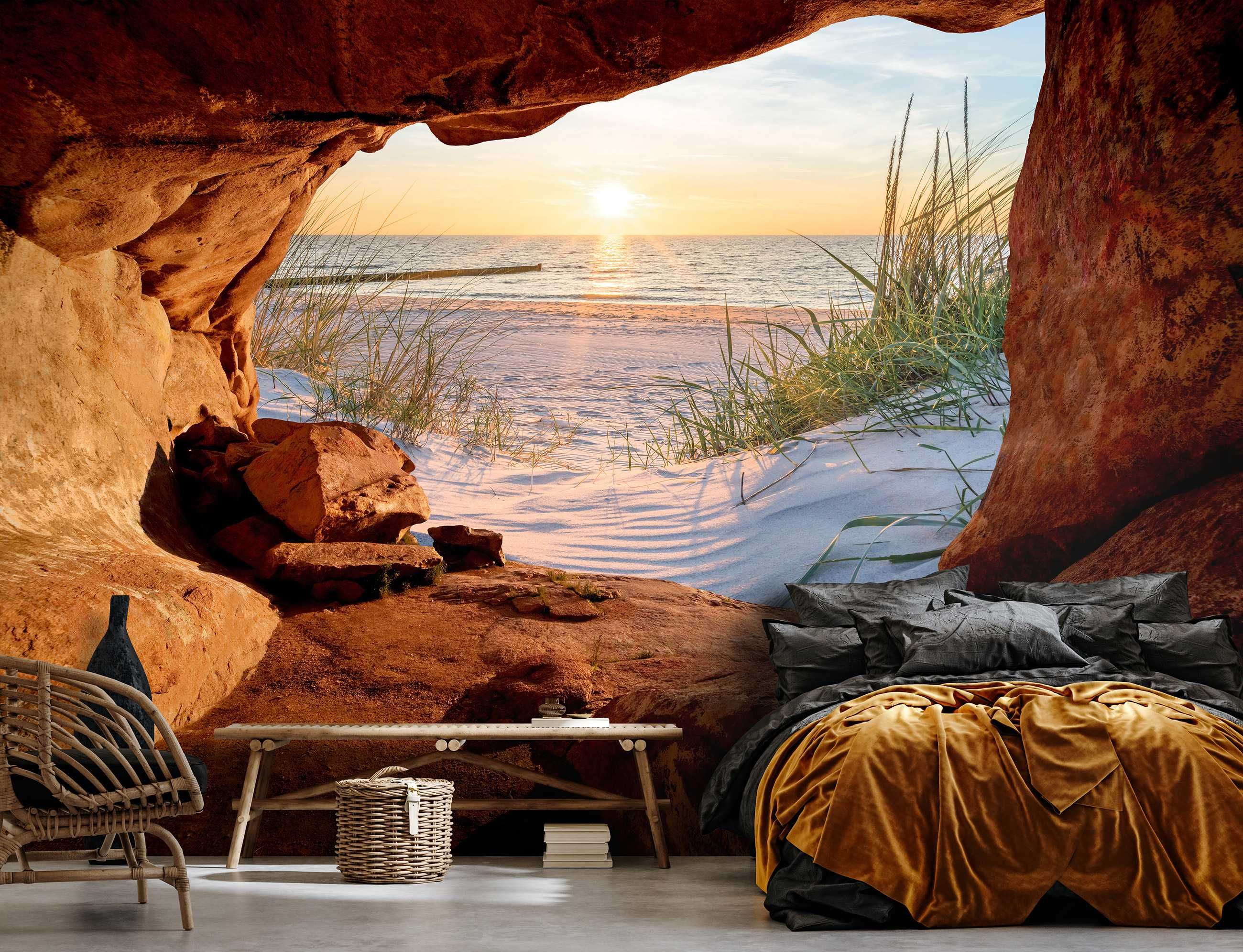 Fototapeta Do Pokoju Jaskinia Plaża Woda 3D Na Twój Rozmiar + KLEJ