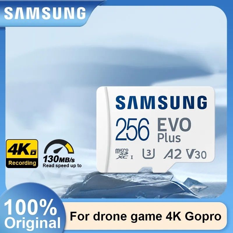 Карта памяти microSD SAMSUNG EVO Plus 64GB 256GB C10 UHS-I V30 U3