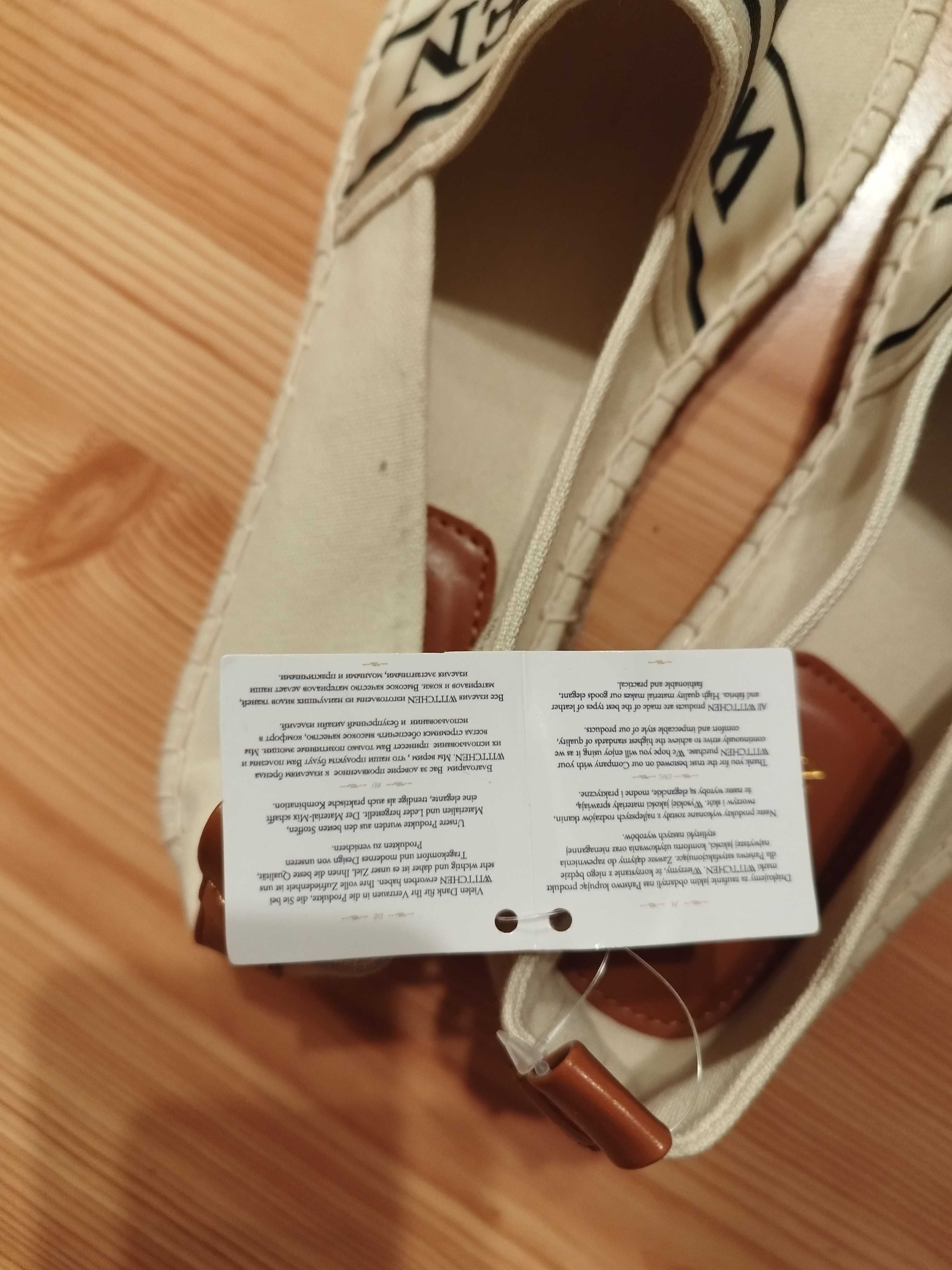 Espadryle Wittchen 39 cm beżowe