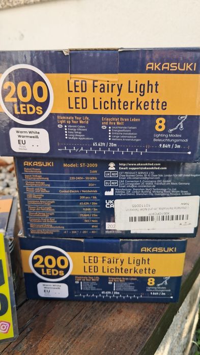 Luz em fita com 200 LED's 20 metros + fio  interior ou exterior