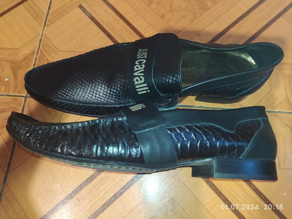Мокасины. Кожа. Just Cavalli. Размер 45. Узкий носок