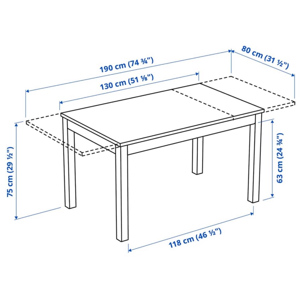 Mesa extensível branca Laneberg Ikea
