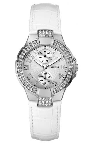 Білий годинник guess з камінцями