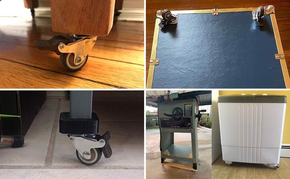 4 kółka śred. 3,2cm na płytcie obrotowej + hamulce