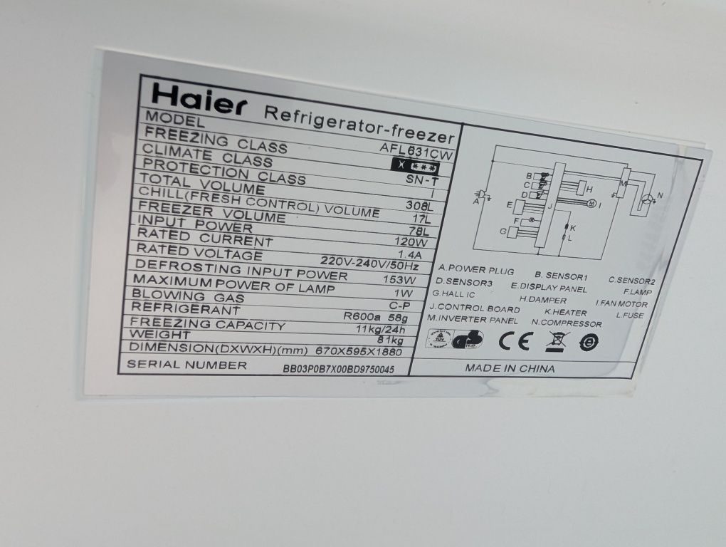 Холодильник Haier NoFrost 60 \60\185 Доставка Гарантия