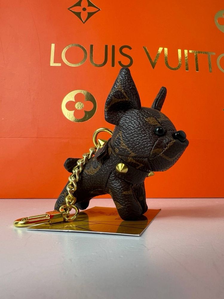 Brelok breloczek na klucze skórzany Premium piesek Louis Vuitton LV