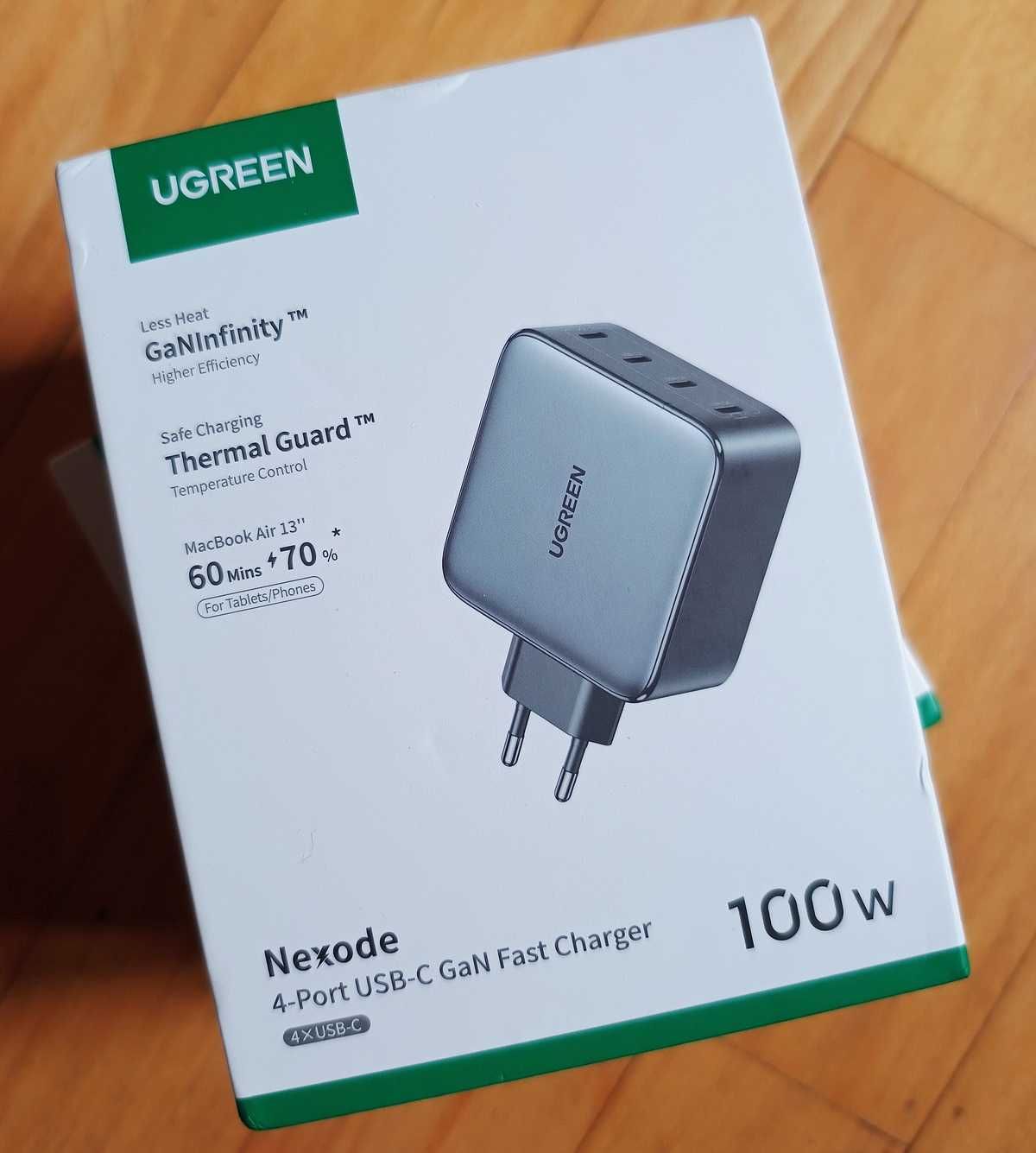 Зарядний пристрій 100W UGREEN Nexode GaN X562 вилка EU - Блок живлення