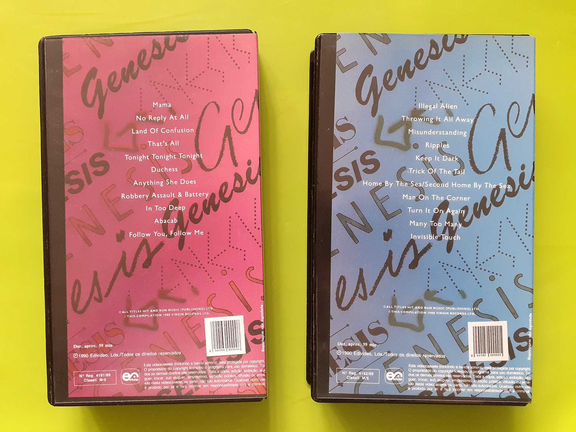 2 cassetes VHS originais com videoclips dos GENESIS