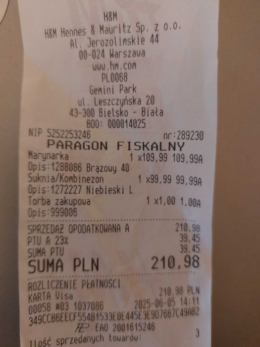 Sukienka kombinezon h&m