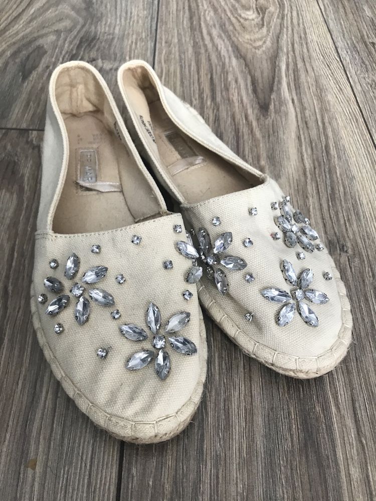 Espadryle primark beżowe cyrkonie