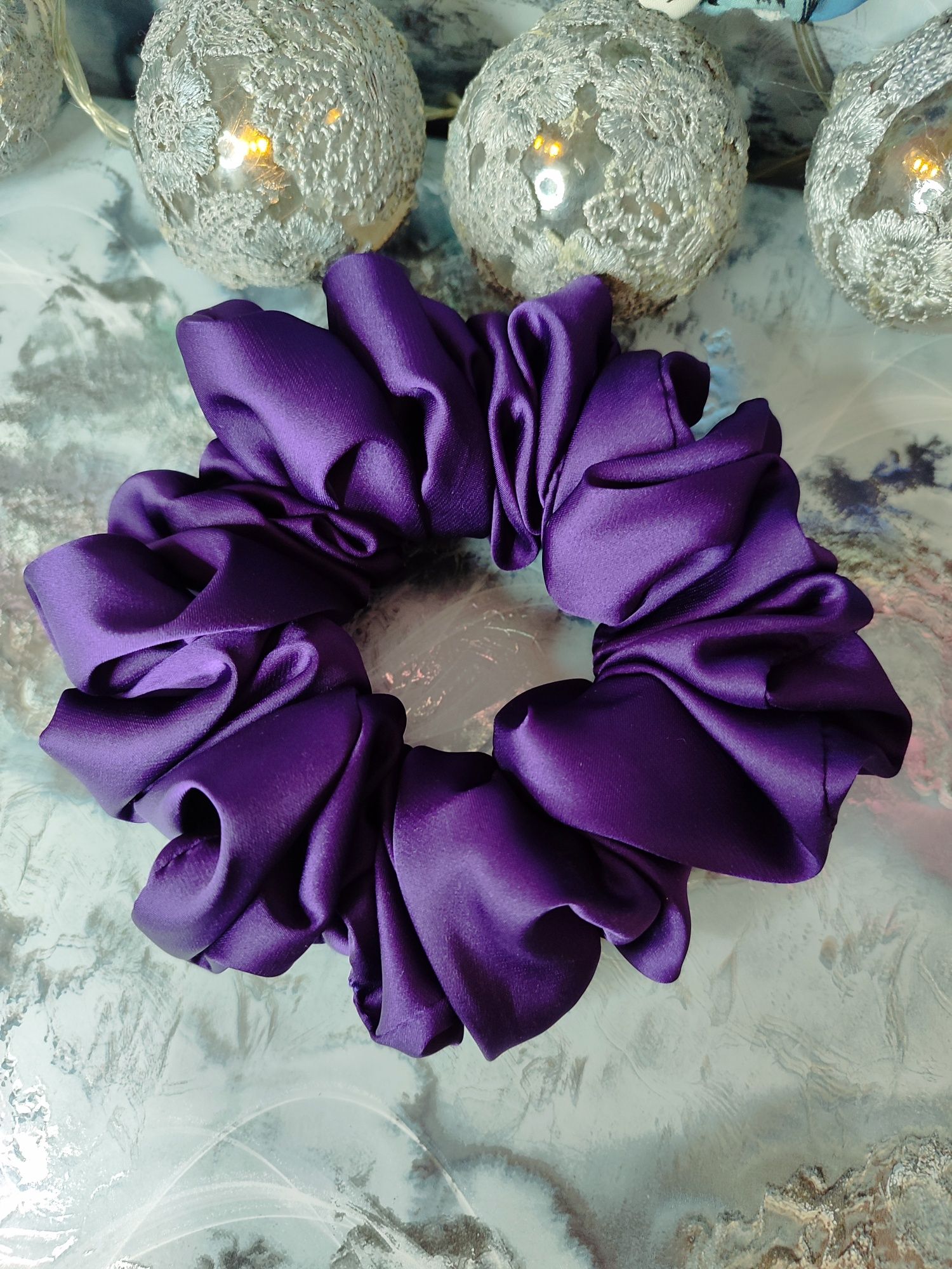 Scrunchie do włosów rozm XL Jedwab