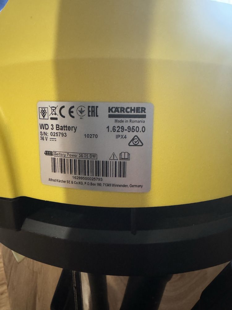Odkurzacz karcher WD 3 Battery Premium wraz z baterią i ładowarką