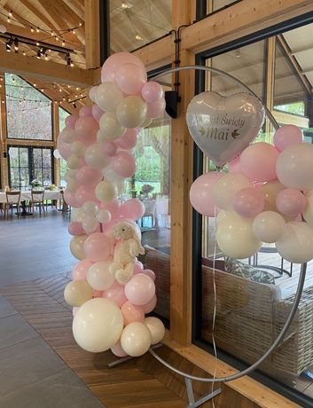 Girlanda organiczna z balonów na chrzest urodziny imprezę komunię wese