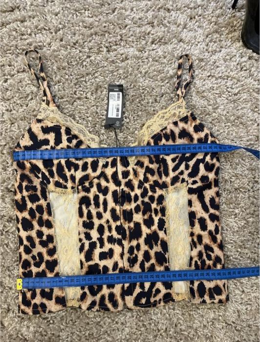 Майка на брительках корсет леопардова