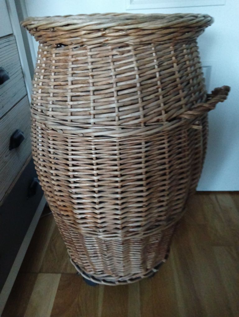 Kosz wiklinowy bieliżniak duży okrągły 62x36