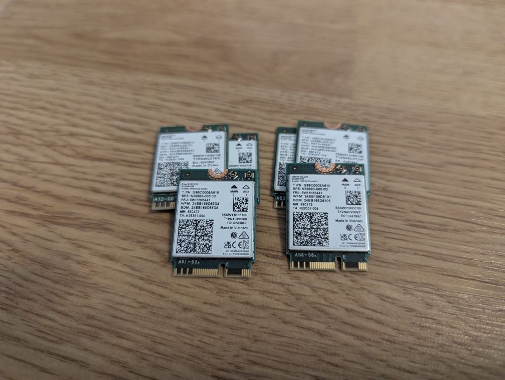 Wi-Fi модуль Intel BE200 NGW. Wi-Fi 7 Bluetooth 5.4.Wi-Fi 2.4/5/6 ГГц
