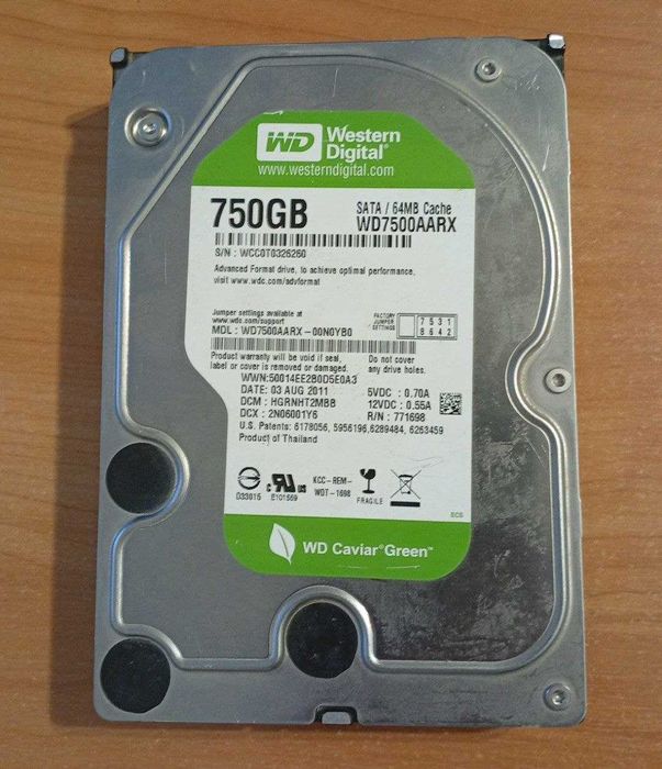 Жорсткий диск WD Green 750gb з проблемними секторами