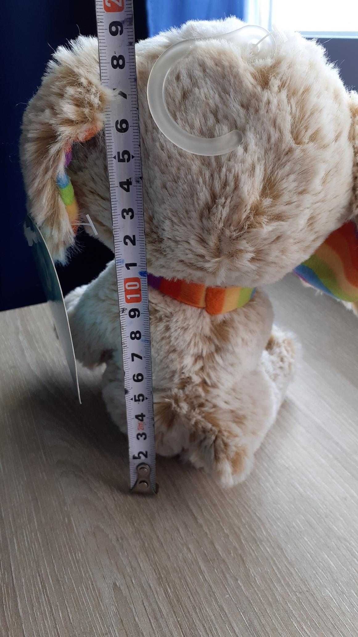 Peluche cão fofo com arco irís NOVO com etiqueta