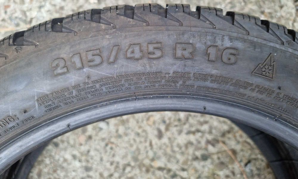 215/45R16 Michelin * Opony Zimowe* 7,5mm Bieżnika * Premium ** # 193 K