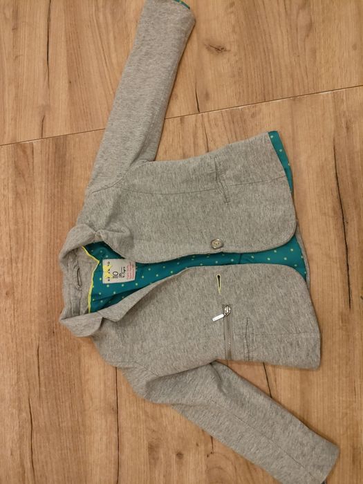 Marynarka 110 szara Basic Reserved Basic z turkusowa podszewka