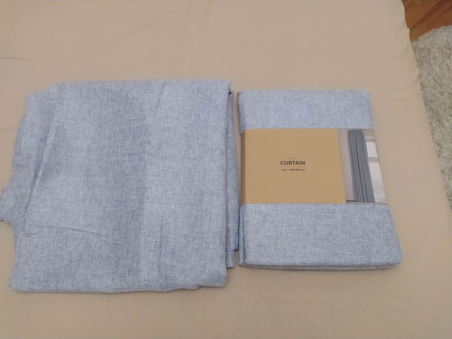 НОВІ 2 Штори з Jysk (Фіранка RUSKEN 1х140x300 меланж світло-сірий)