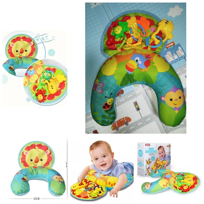 Розвиваюча дитяча подушка з брязкальцями