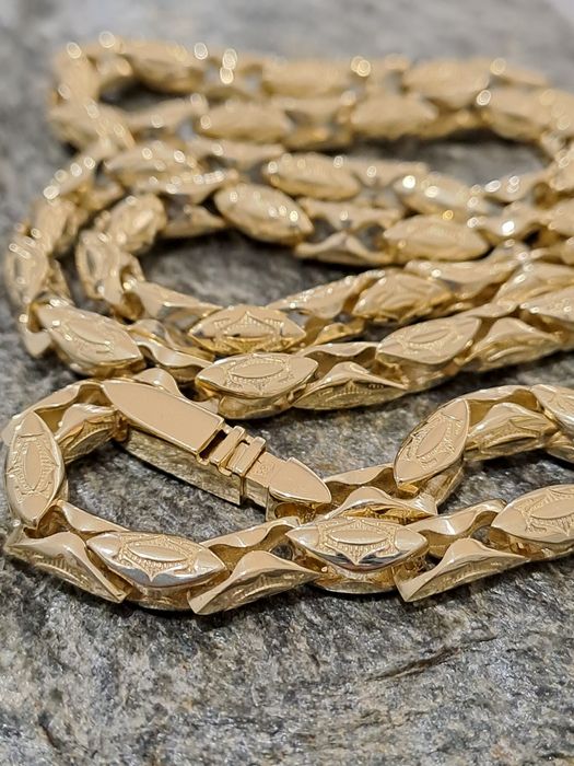 Złoty łańcuszek splot  Cartier Okrągły Nowość 585 60 cm 0.5 cm