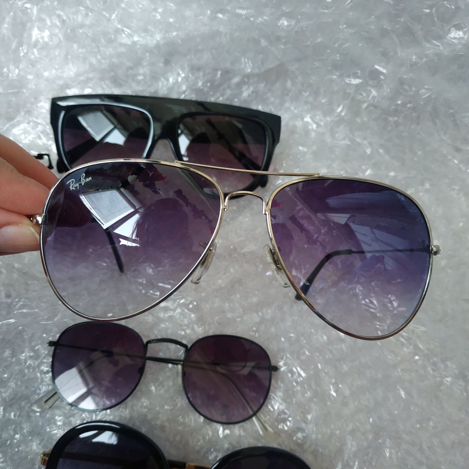 Модные очки, солнцезащитные очки,ромбы,ray ban