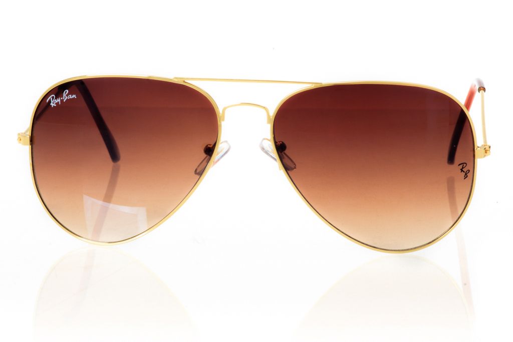 Солнцезащитные очки Ray Ban Aviator 3026brown-gold 100% защита. Акция.