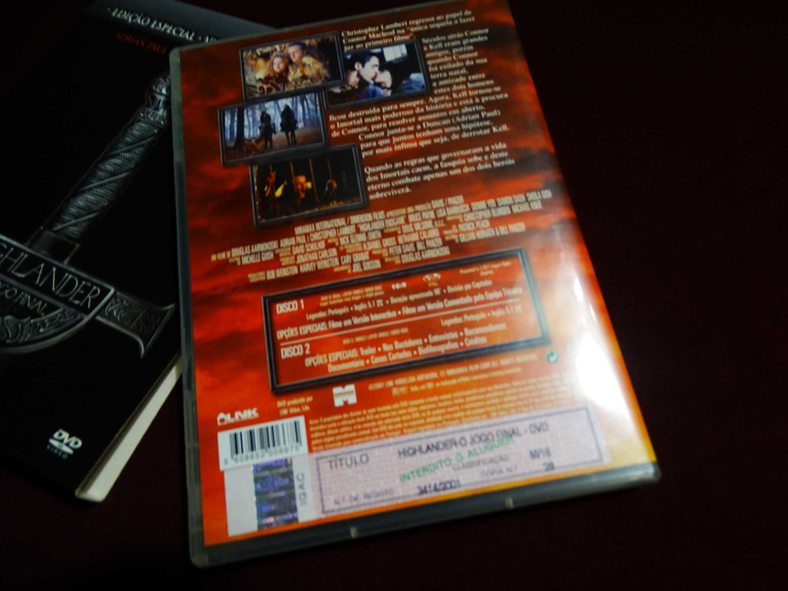 DVD-Higlander/O jogo final-Edição especial 2 discos