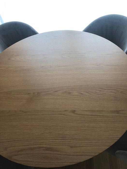 Okrągły stół do jadalni salonu 120 cm fornir drewniany