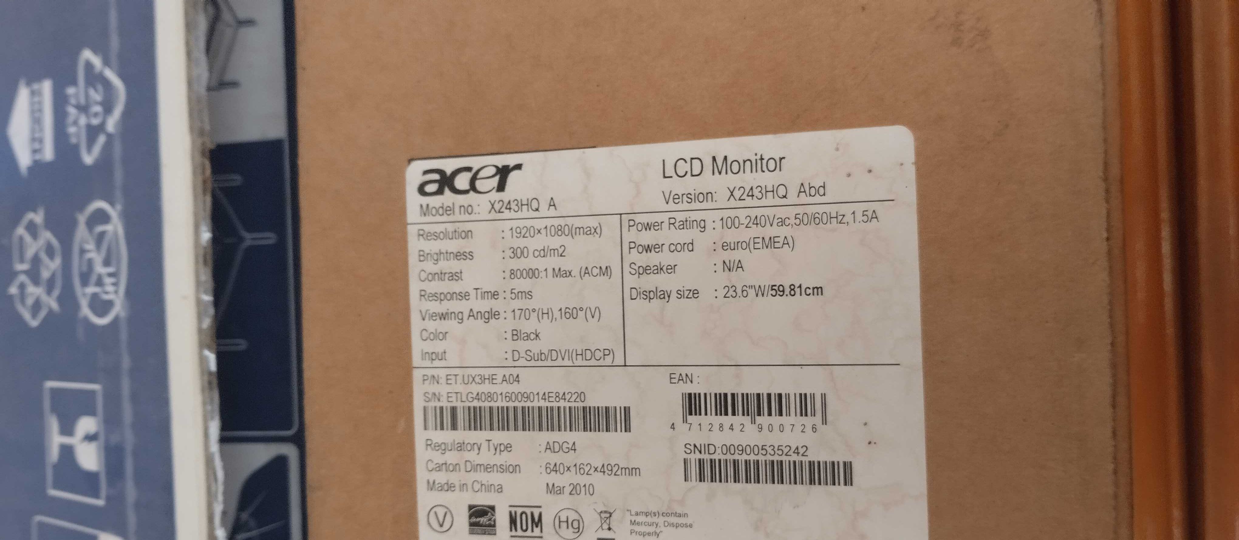 Монитор Acer 24 X24HQ