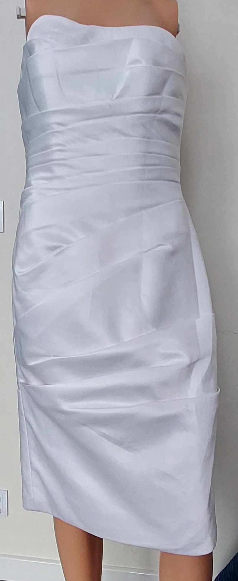 Sukienka na ślub cywilny M/L duży biust suknia ślubna