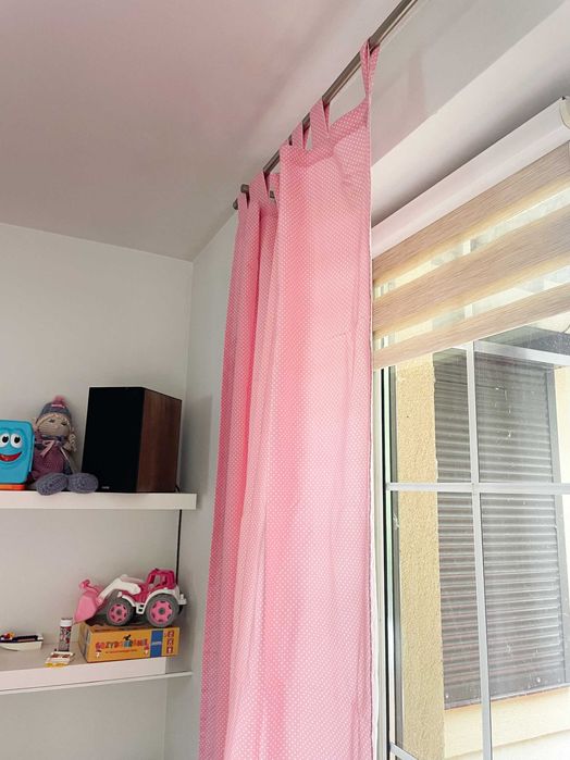 Zasłony jasno-różowe 2 szt. i 2 poszewki