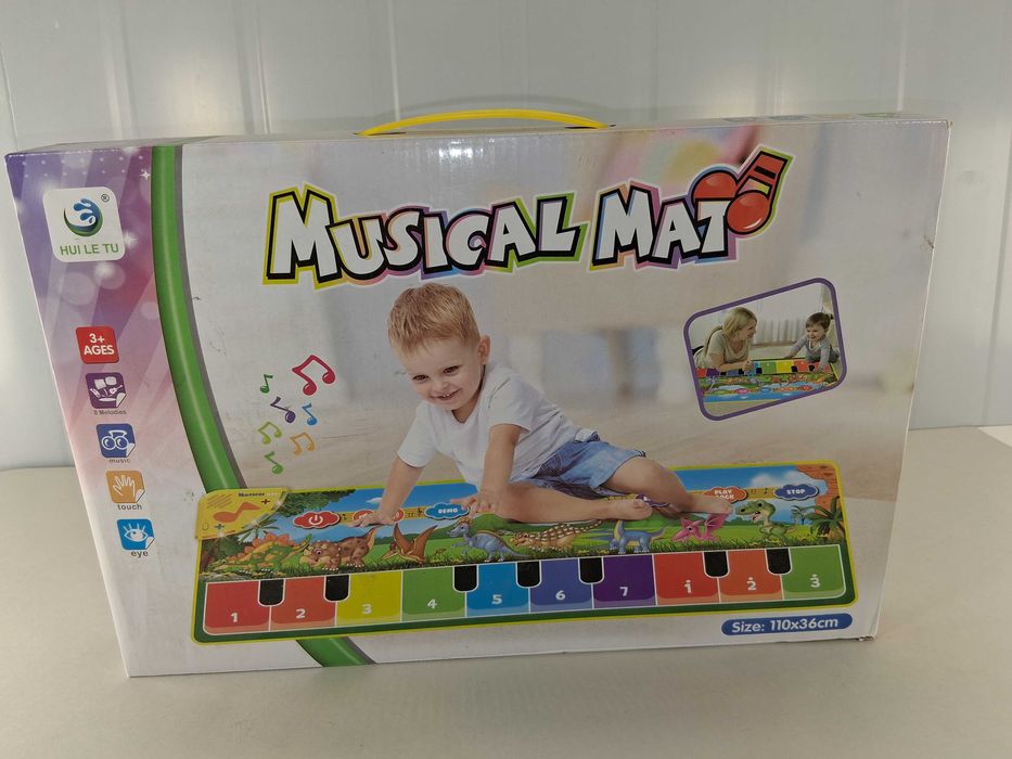 N127 Mata Muzyczna HUI LE TU Dinozaury 110x36cm XXL Interaktywna