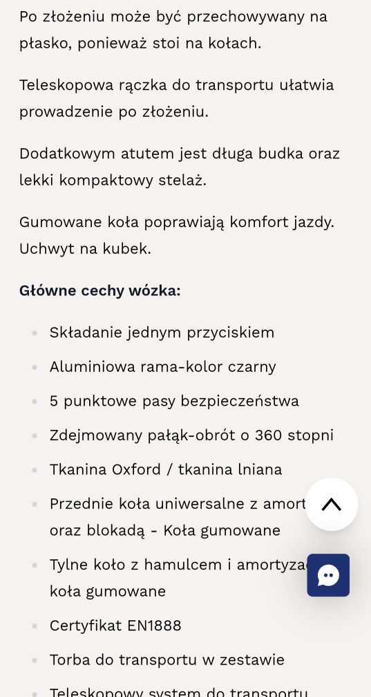 Wózek spacerowy  Nowy Tesoro