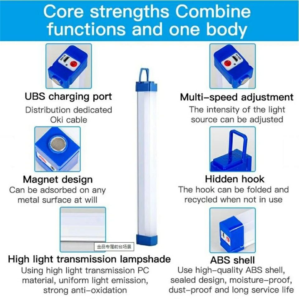‼️Є ОПТ‼️3600мАч батарея,60W 52см аварійна лампа,світильник,USB LED