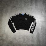DAMSKA Bluza Sportowa Casual Czarna 3 Paski Adidas California Krótka