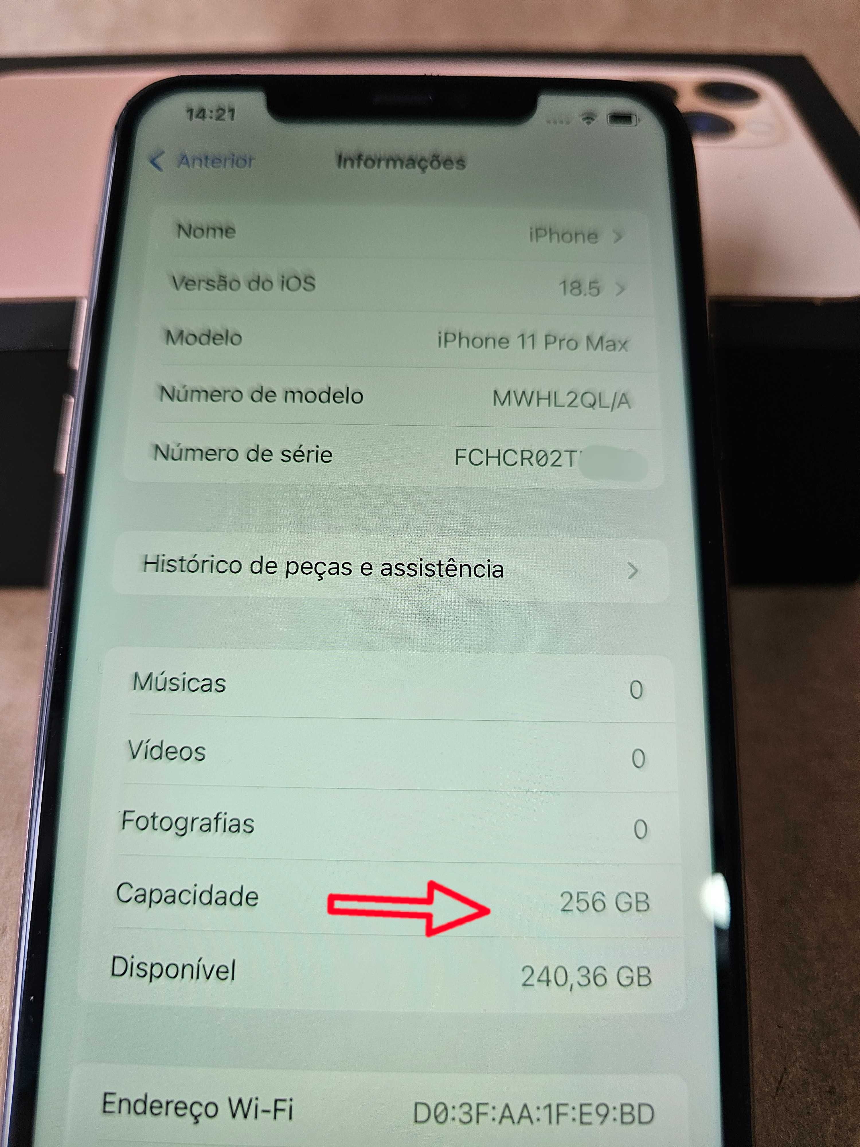 Iphone 11Pro Max 256gb. Ótimo estado. Bateria 76%.